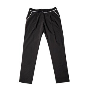 Greylin Womens Black Tailored Straight Leg Dress Pants White Piping Size M